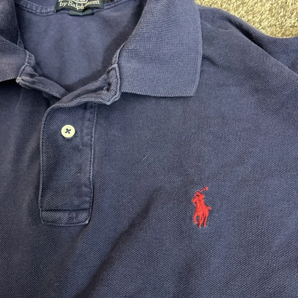 Polo Ralph Lauren Men's XL Navy Blue Short Sleeve Polo Shirt Red Pony Logo